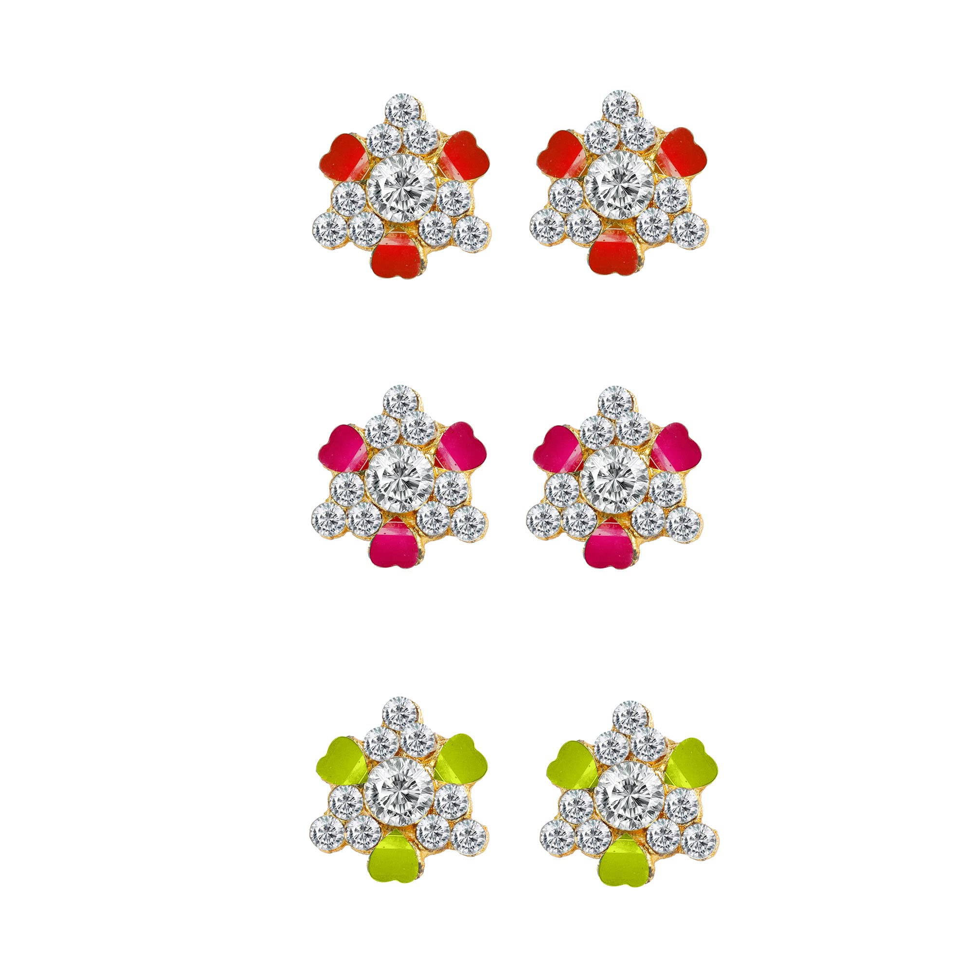 VFI; Vaidehi Fashion Inc-SJ-ER-15015-Multi9-3combo-Earrings for girls and women