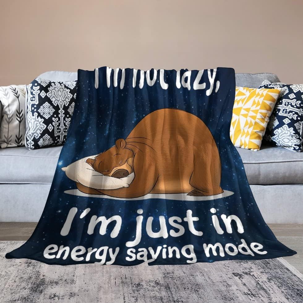 Miniatura 4 de Manta de oso lindo y divertido decoración de oso, manta de animales, regalos de oso para niñas y niños, súper cálida, suave felpa ligera, manta de