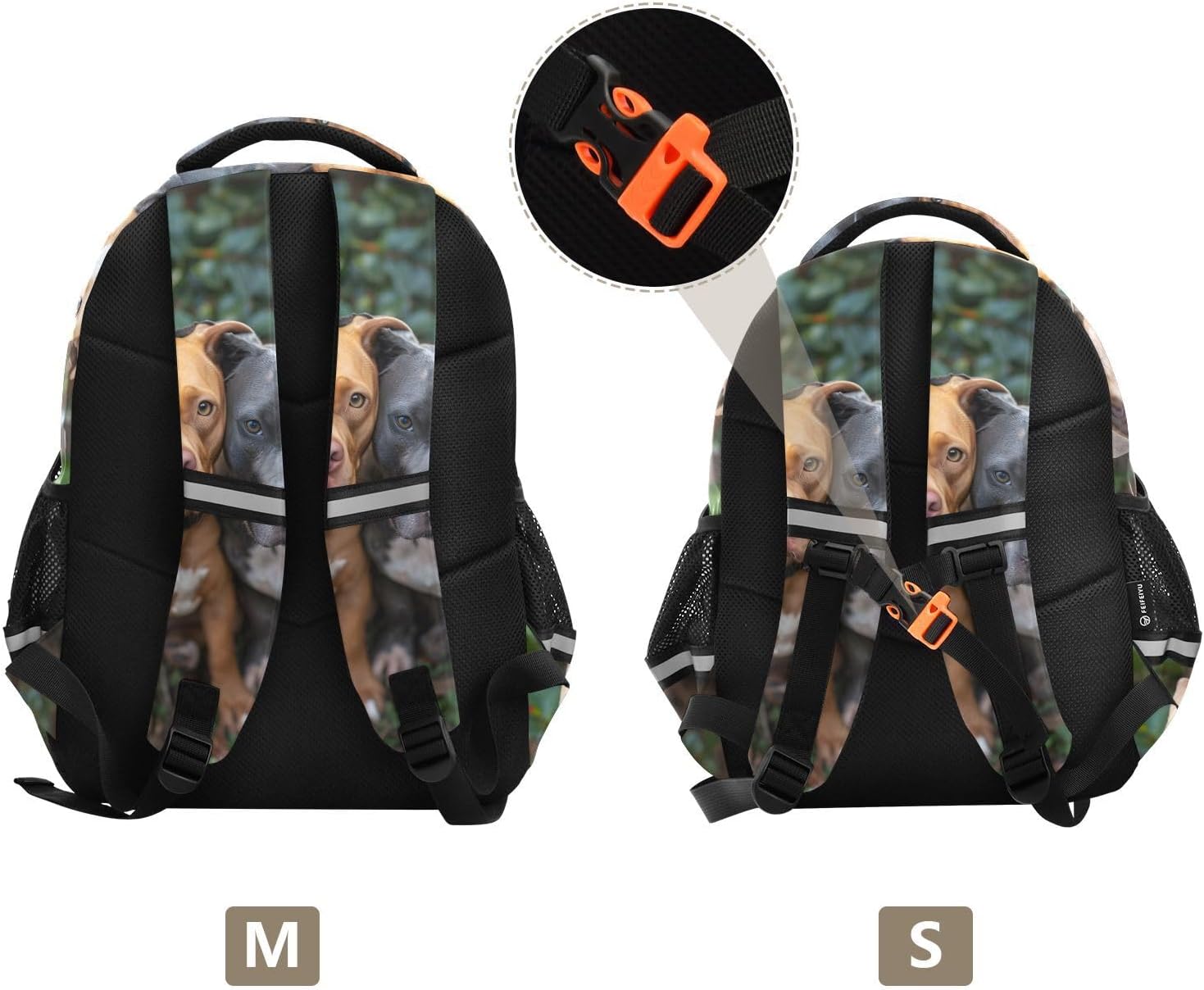 School Backpack A Groupt Of Pitbulls Laptop Backpacks Kid's Schoolbag Casual Daypack for Teens Girls Boys Toddler,16.9 " - Image 3