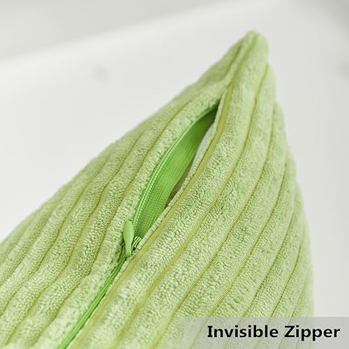 Miniatura 4 de Home Brilliant - Juego de 2 fundas de almohada de 20 x 20 pulgadas  50.8 x 50.8 cm, fundas de cojín de terciopelo a rayas para silla, sofá,