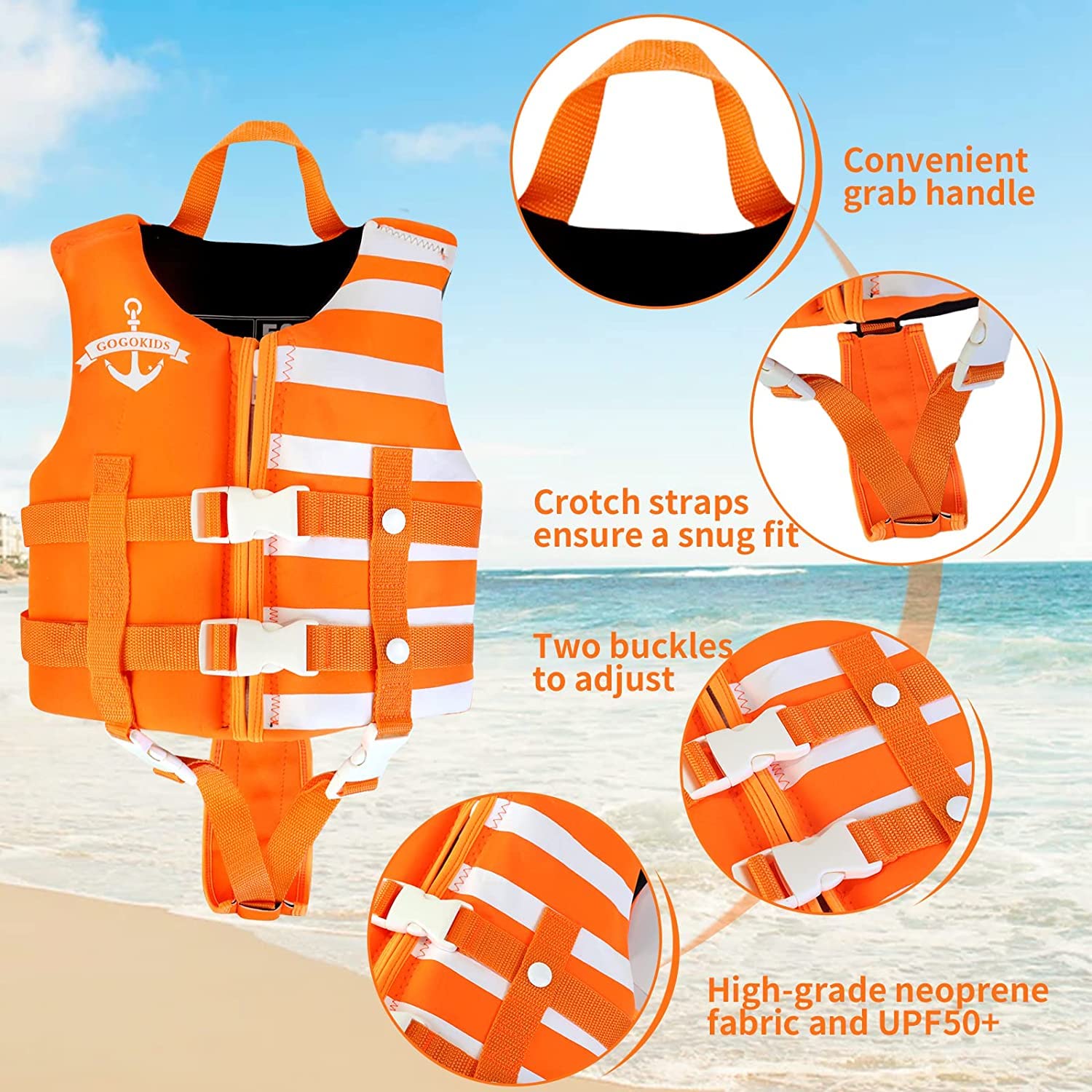 Kinder Schwimmweste Neopren Weste Schwimmjacke Kleinkinder Jungen Mädchen Bademode Schwimmen Jacke Schwimmbekleidung