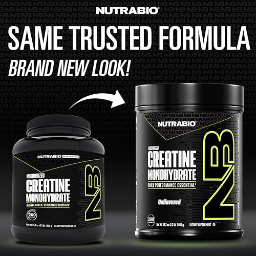 Miniatura 2 de NutraBio - Monohidrato de creatina de grado micronizado y puro, refuerza la energía y la fuerza muscular (35.27 onzas), sin sabor, probado por HPLC