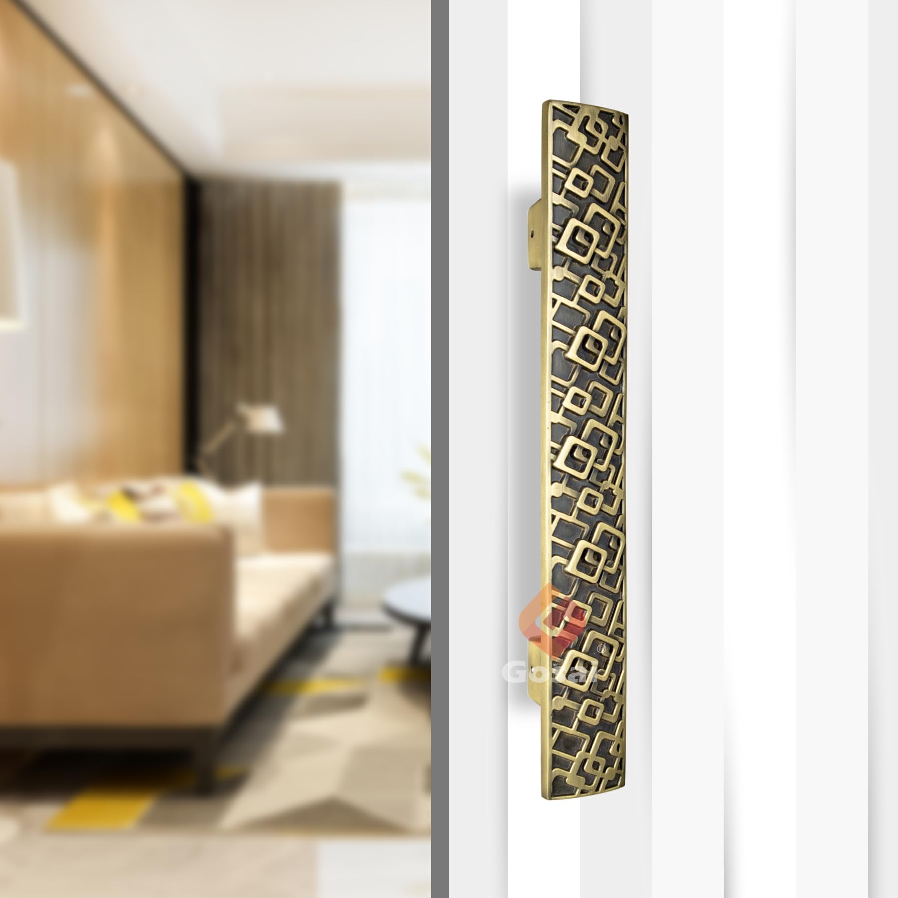 GOSAI Main Door Handle Heavy-Duty Art Ware Push Pull Door Handle/Barn Handles/Glass Door Handle |Handles for Office Home Hotels Office (Antic Brass, 12 Inch) (B0C4LKVLJ7) Amazon Price History, Amazon Price Tracker