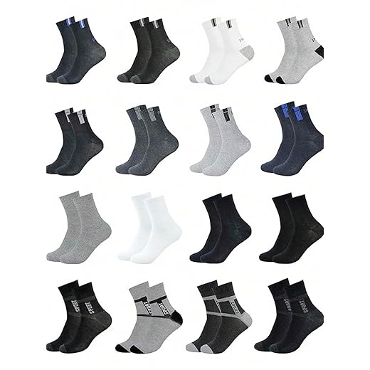 Kit de 12 Pares de Meias Sport Cano Longo Meias Masculina