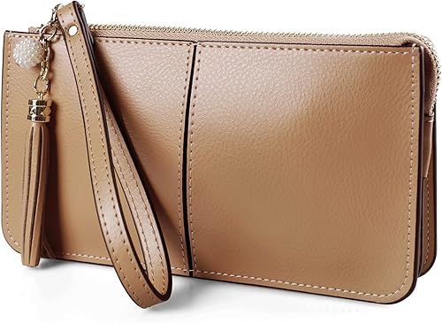 Vista 3 de Befen - Bolso clutch de mano de cuero con correa para teléfono celular, organizador de tarjetas