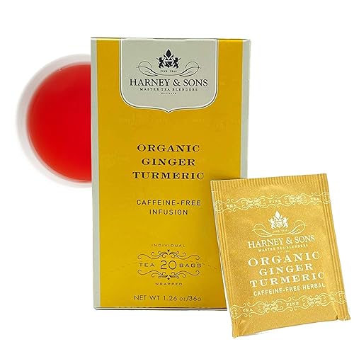 Harney & Sons Bolsas de té orgánico jengibre cúrcuma, 20 unidades