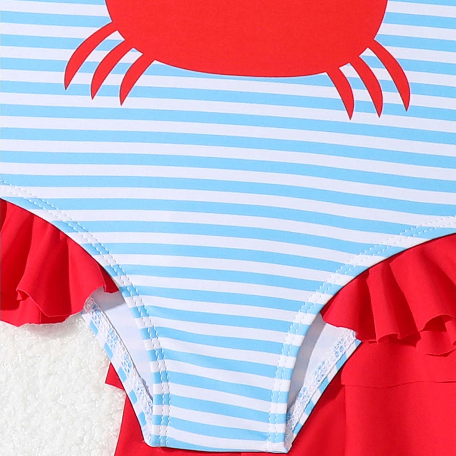 Generisch Bañador para niña Bañador Niñas Lindo Pequeño Cangrejo Kini Bañador Natación Piscina Agua Caliente Natación Natación Piscina Natación Agua Caliente Natación