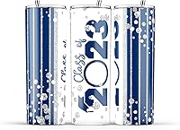 Vista 3 de Custom personalized Class of 2023 tumbler with straw and lid (Red)