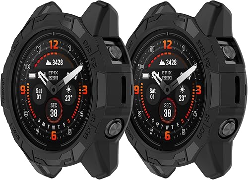 Miniatura 1 de Carcasas protectoras compatibles con Garmin Fenix 7X ProEpix Pro de 1.96 pulgadas, carcasa de TPU suave, resistente a los golpes, carcasa protectora