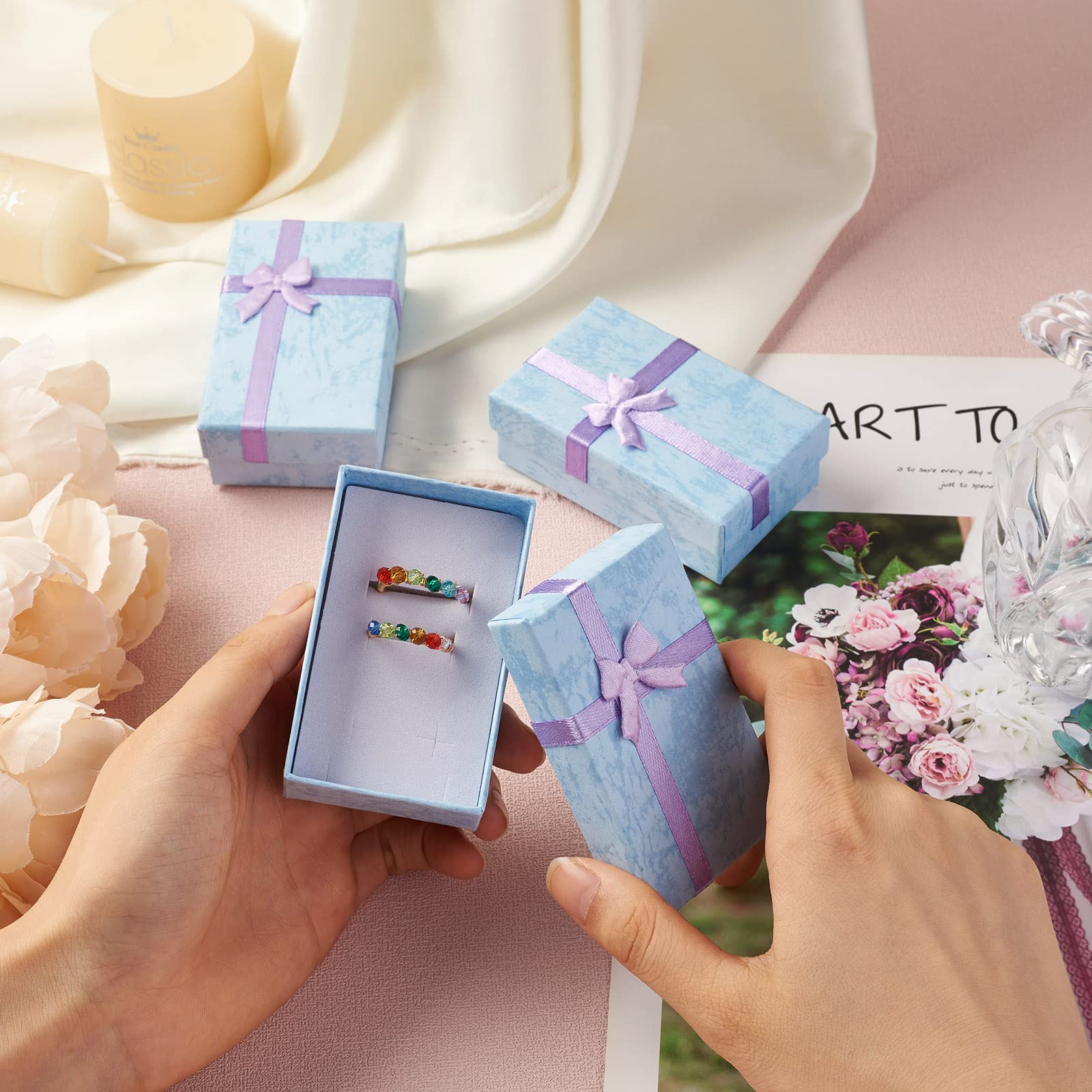 Boîtes à Bijoux En Carton 12 Pièces, Boîte-cadeau Pour