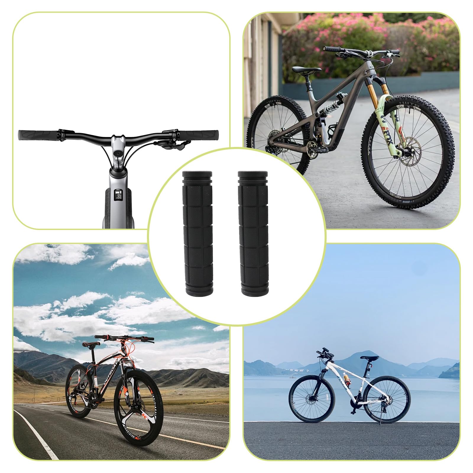 Poignées De Vélo Route VTT - Silicone Et Alu - 22 Mm / 130 Mm - Lot De 2