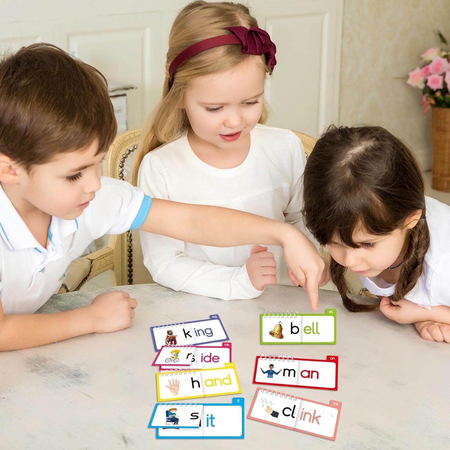 フォニックス ワードファミリービルドブック - 読書練習用品 - 教育読書ゲーム 男の子 女の子 幼稚園 未就学児 教師 教室活動