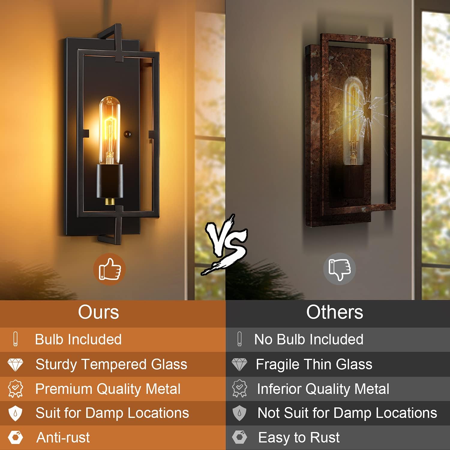 Uр Tо 40% оƒƒ Wall Sconces, Wall Lights Set of 2,Rustic Home Decor Wall Lamp Bathroom Light Fixtures Farmhouse Lighting Industrial Wall Decor for Bedroom Living Room Kitchen Bar,E26 Base, Hardwired, Bulb Included Chеареѕt 🛒 Wall Sconces, Wall Lights Set of 2,Rustic Home Decor Wall Lamp Bathroom Light Fixtures Farmhouse Lighting Industrial Wall Decor for Bedroom Living Room Kitchen Bar,E26 Base, Hardwired, Bulb Included