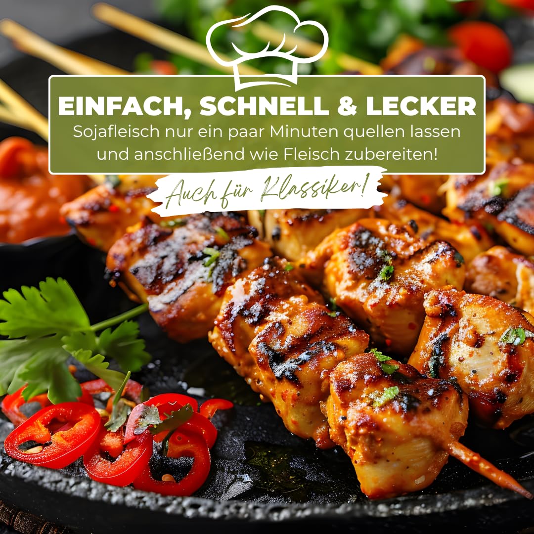 Yakeba | BIO Soja | Hack/Soja Granulat/Splitter | 2x1000g | Europäischer Anbau | Fleischersatz | Soja Schnetzel Bio | Veganer Hackfleisch Ersatz für Bolognese Sauce, Burger uvm.