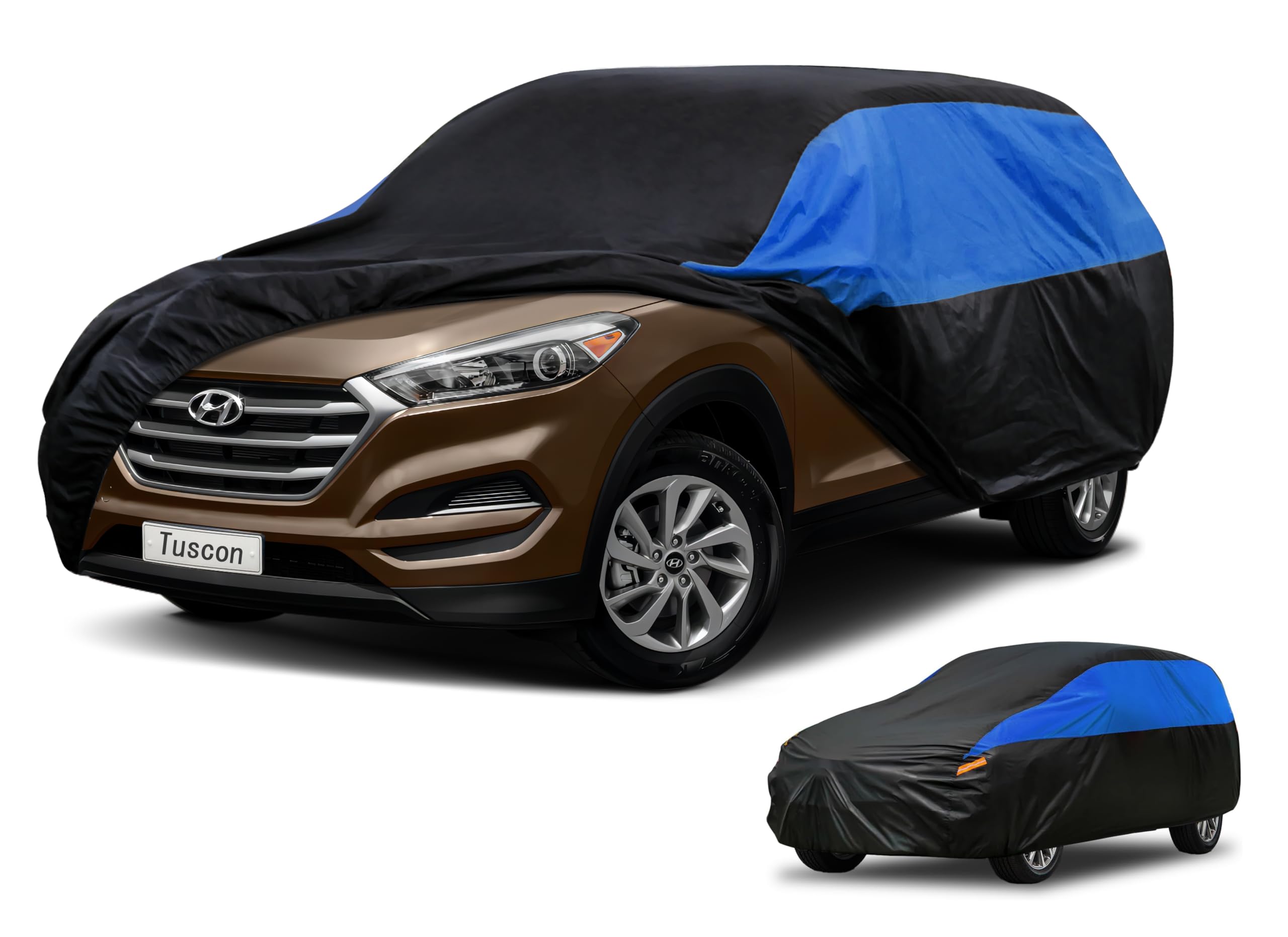 Car Cover Custom Fit Tucson Waterproof All Weather, Lightweight Full Exterior Cover for Automobiles Outdoor Sun UV Rain Dust Snow Wind Protection.