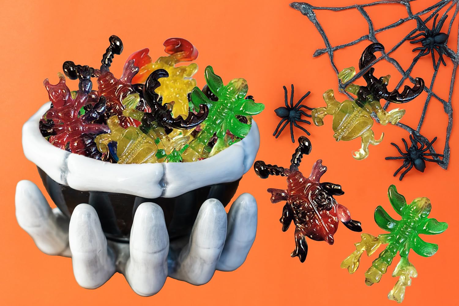 Fruidles Halloween Large Creepy Gummy Candy, Soft Chewy Gummy Candies, 4 Gummies per Pack (32 Large Gummies)