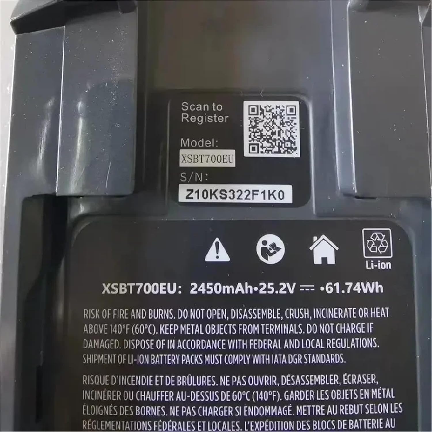 2450mAh,Compatible With Shark XSBT700EU LZ201 LZ202UKTDB LZ251 LZ251UK LZ252UK LZ462H LZ482H LZ483H Replacement Li-ion Battery