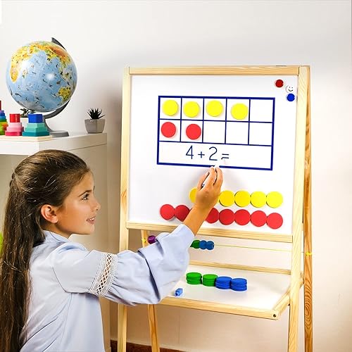 Miniatura 4 de Juego de 130 marcos magnéticos jumbo de diez marcos, juego de clases de diez marcos, manipuladores matemáticos para jardín de infantes, preescolar,