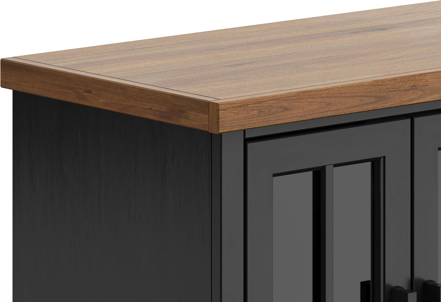 Bridgevine Home Essex 96" Farmhouse TV Stand for TVs up to 100 Inch, Extra Long Entertainment Center with Storage, Cable Management & Soundbar Shelf, Two-Tone