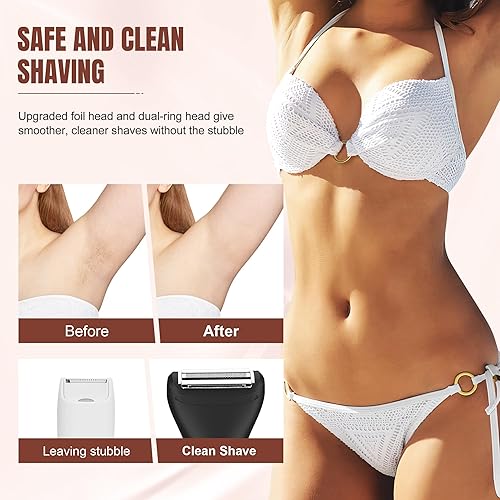 Miniatura 5 de Karrte Afeitadora eléctrica 2 en 1 para hombre, recortadora de bikini de doble cabeza, maquinillas de afeitar para afeitar el vello púbico,