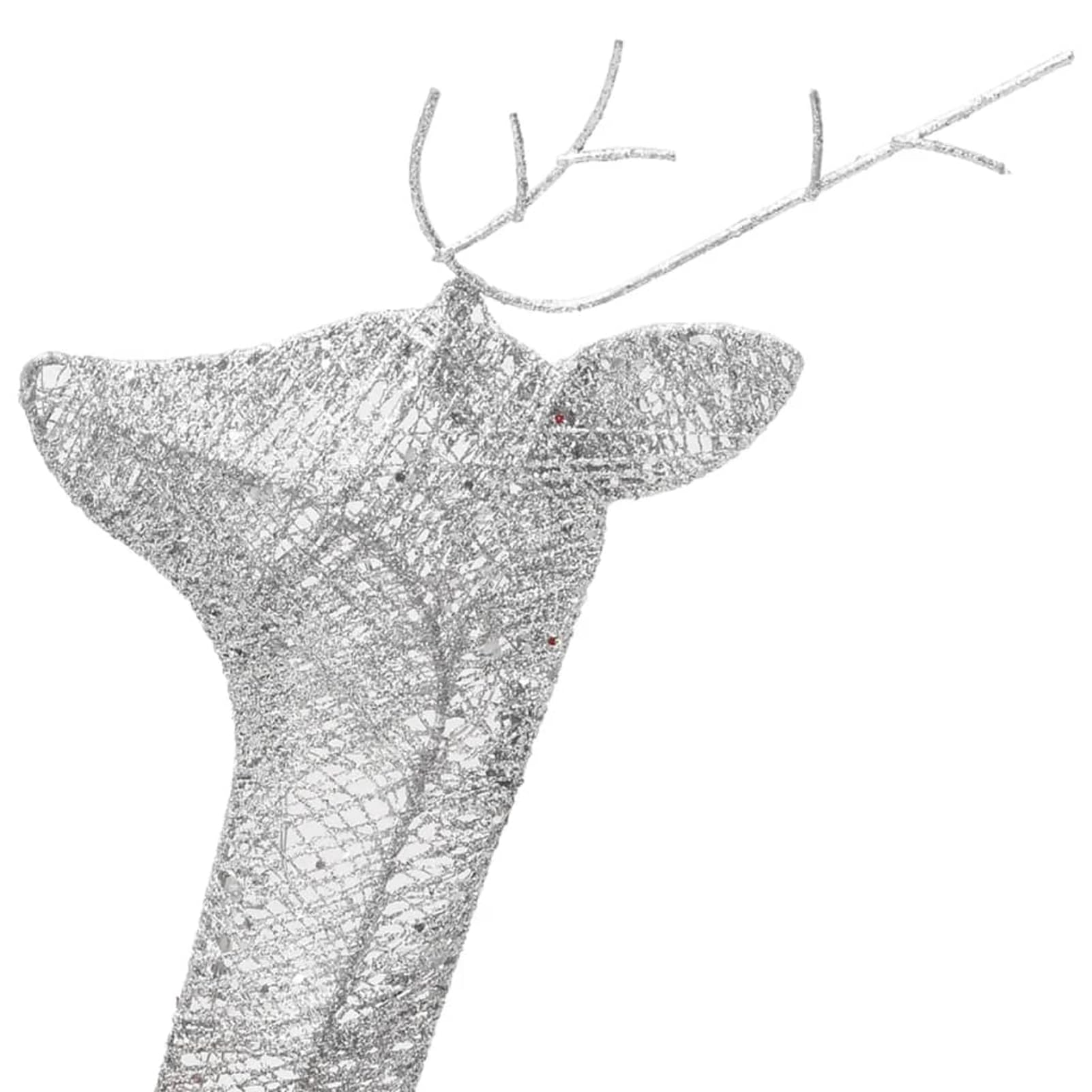 Gecheer LED-Rentiere 6 STK. Silbern Kaltweiß Mesh, Weihnachtsdekoration für Weihnachtsmarkt Festliche Eventdekoration Garten Rasen Terrasse Vorgarten Fassade3154248