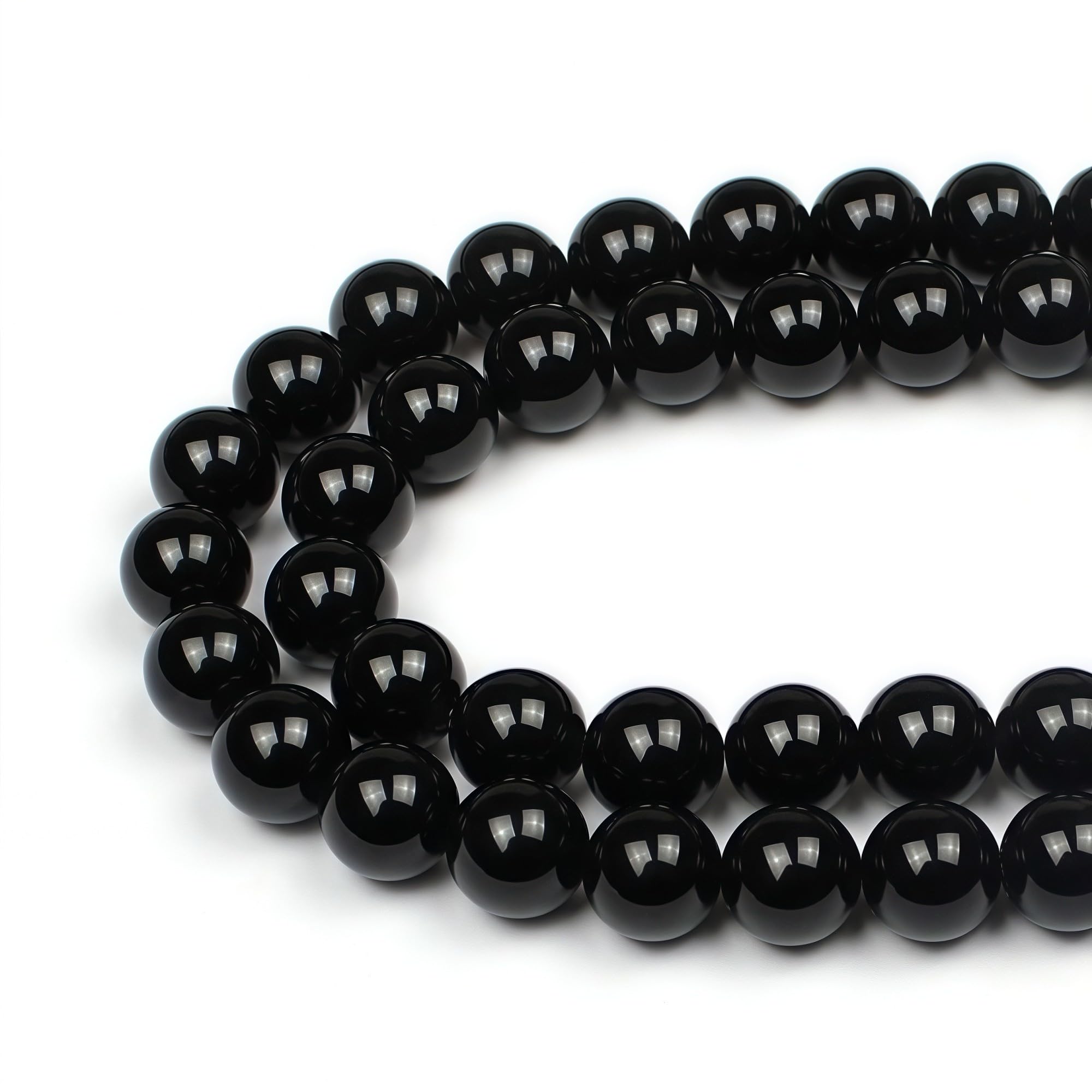 MJDCB Natural Stone Bead Black Onyx Gemstone Loose Beads for Jewelry Making Bracelet Necklace 6mm