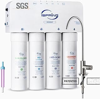 iSpring RO5004F Tankless 500 GPD RO with UV — SGS-Tested PFAS & TDS Reduction, 2:1 Pure-to-Drain
