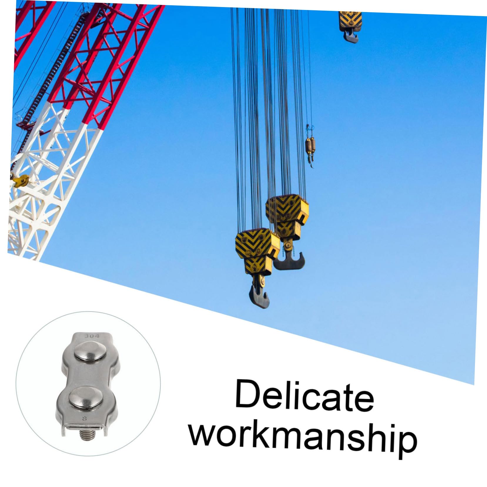 PLAFOPE 4pcs Wire Rope Double Clamp Wire Cable Wire Rope Loop Clamps Clip Wire Rope Steel Rope Clamp Wire Ropes Accessories Bolts Clamps Duplex Bolt Cable Clamp Stainless Steel Silver