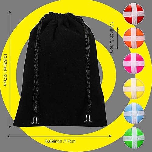 Miniatura 3 de 60 bolas adhesivas para tablero de dardos de tela, bolas de gancho y bucle de dardos, accesorios de juego de juguete seguros con bolsa de