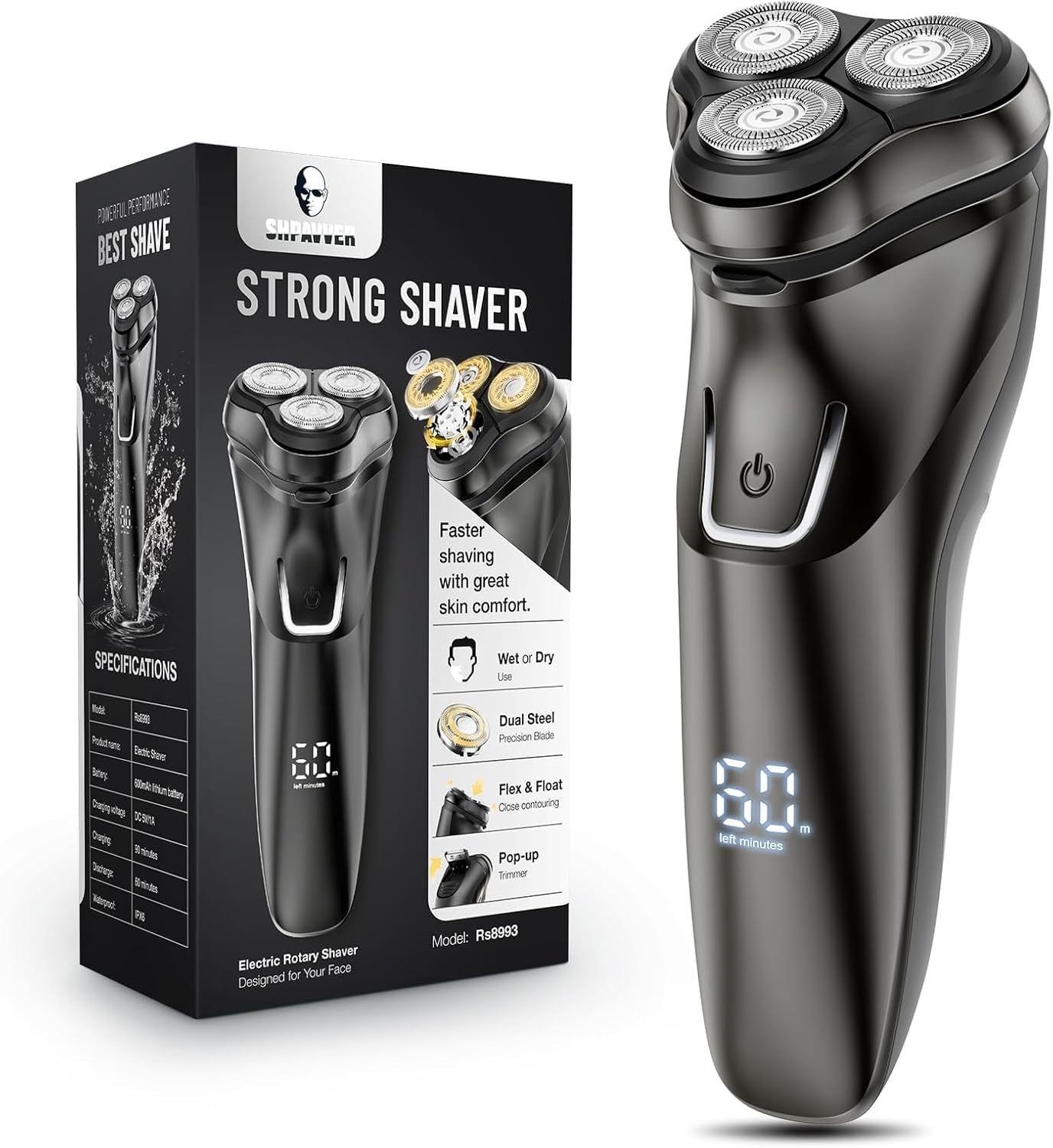 Amazon.co.jp: 男性用電気シェーバー、肌に優しい、回転式シェーバー