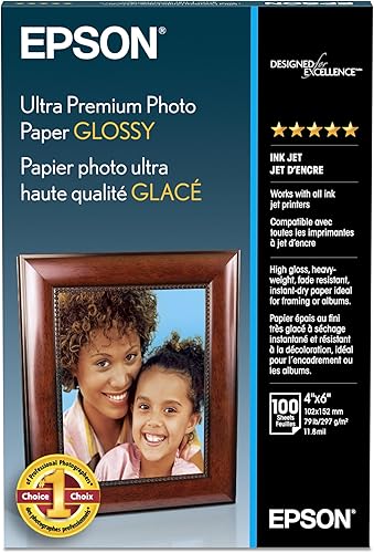 Epson (S042174) – Papel fotográfico brillante ultra premium (4 x 6 pulgadas, 100 hojas)