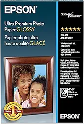 Epson Papel fotográfico ultra premium brilhante - S042174, 10 x 15 cm (100 folhas), branco