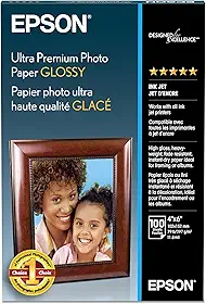 Epson Papel fotográfico ultra premium brilhante - S042174, 10 x 15 cm (100 folhas), branco