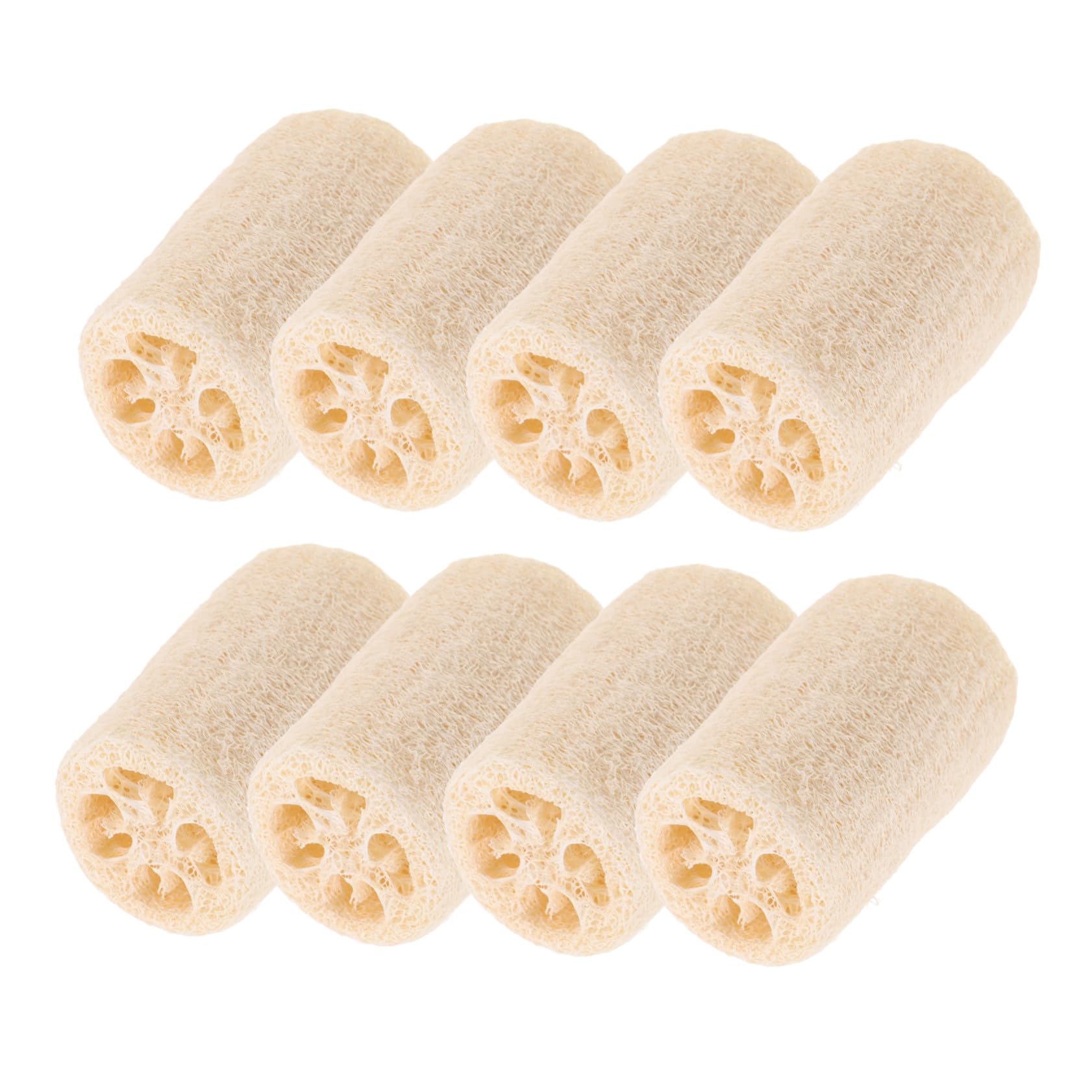 Mikinona 8 Piezas Esponjas Naturales de Lufa para Ducha y Baño Exfoliantes Multipropósito para Masaje Corporal y Limpieza de Cocina Esponjas Suaves y Ergonómicas para Cuidado y Eliminación