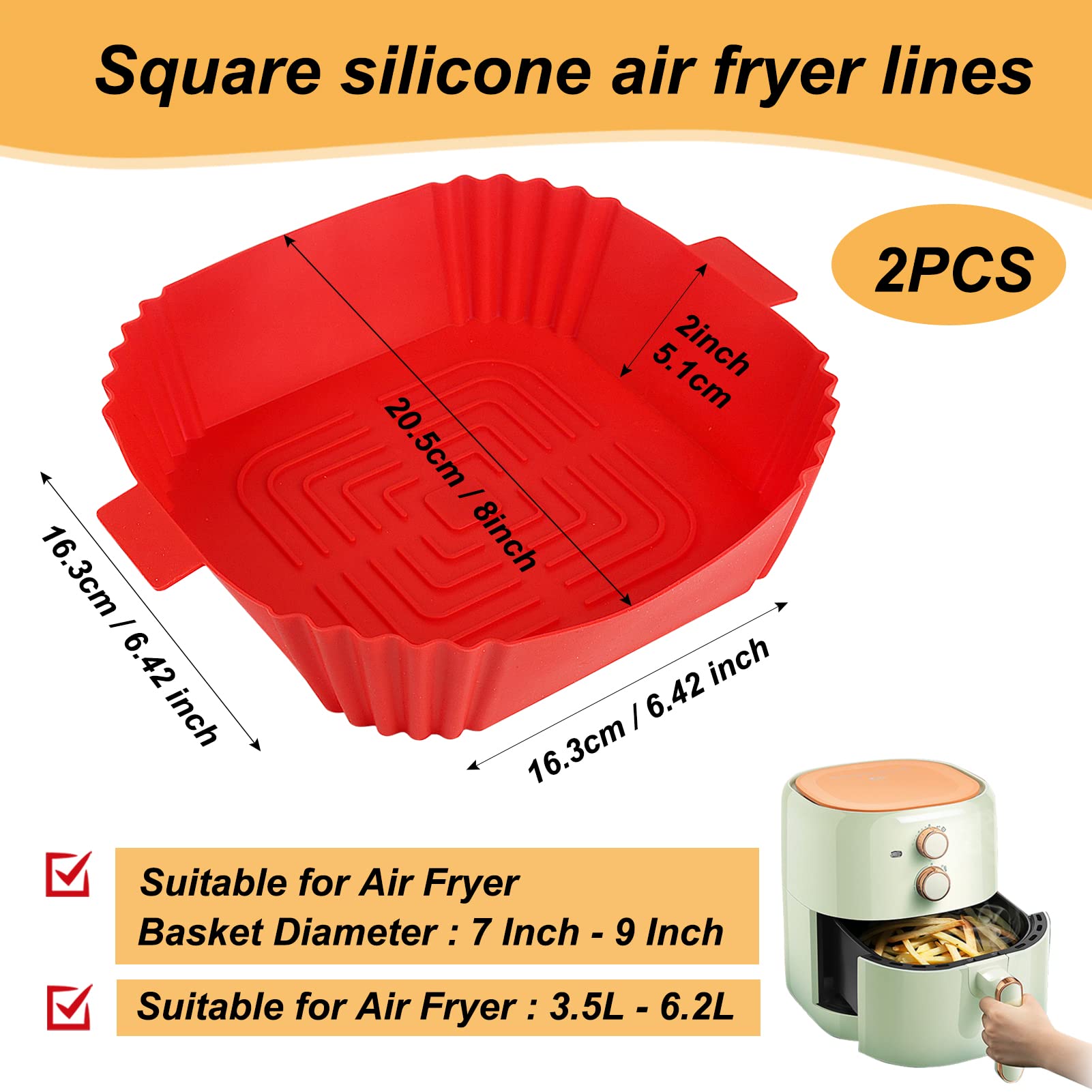 BYKITCHEN 2 Rivestimenti In Silicone Per Friggitrice Ad Aria: Addio Carta Forno, Benvenuto Riutilizzo! - 4