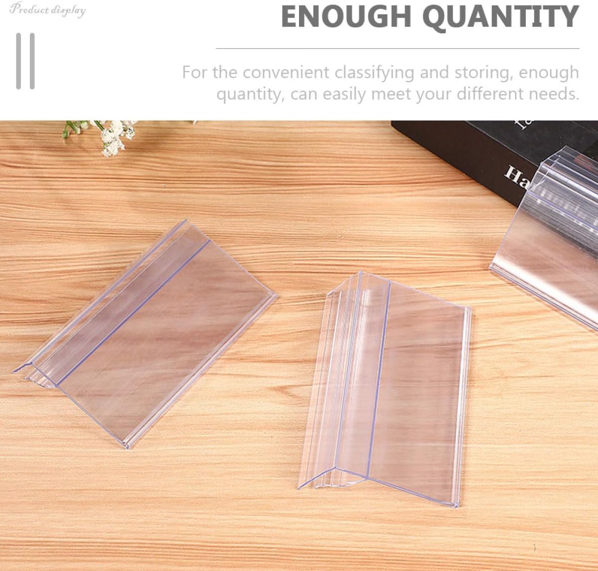25pcs PVC Price Tag Holders 8cm Display Label Holders for Retail Shelves Supermarket Store Price Sign