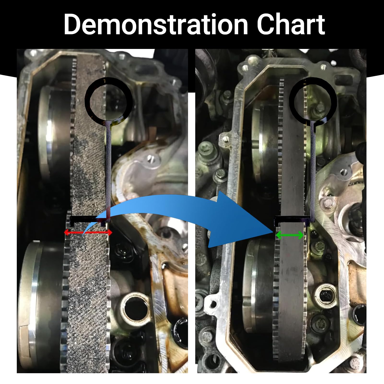 Erioscar Calibro Strumento Chiave per Cinghie dentate PureTech 1.0 e 1.2, Indicatore di Usura della Cinghia per PSA, Strumenti della Cinghia di distribuzione per Citroen, Peugeot, Toyota (1 Pezzi)