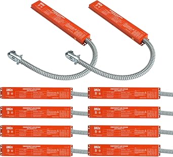 20W LED Emergency Light Driver,100-347VAC to 0-175VDC, LED Rechargeable Emergency Driver Backup Battery, Over 90mins Emergency Time for High Bay Light, Panel, Troffer, UL&BC Listed 10 Pack