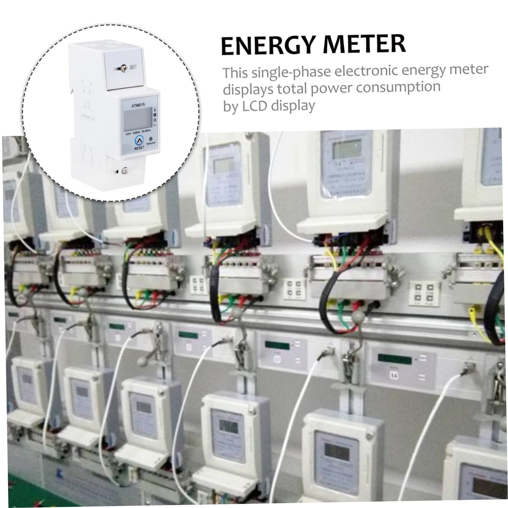 Contatore Elettrico Monofase 220/5a Display Lcd, Plastico Bianco | Misuratore Consumi Elettrici Monofase, Installazione Fissa Indoor, Capacità 80a, Standard Gb/t17215. 321-2008