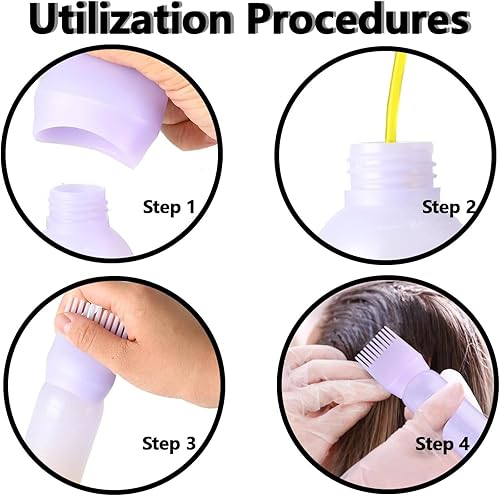 Miniatura 5 de 2 botellas aplicadoras de peine de raíz, botella aplicadora de aceite para el cabello de 6 onzas para teñir el cabello cuero cabelludo, dispensador