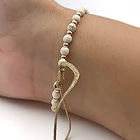 Vista 11 de Pulsera ajustable con moneda de San Benito y cuentas redondas naturales de coral rojo para mujer