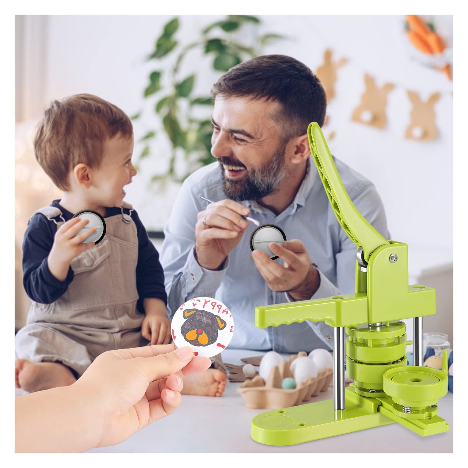 Button Badge Maker Machine 25,32,58mm DIY Pin Making Set Mold Odznaka Wykrawarka Z Wykrawaczem Kół 400 Sztuk Części Odznaki,Wielofunkcyjny