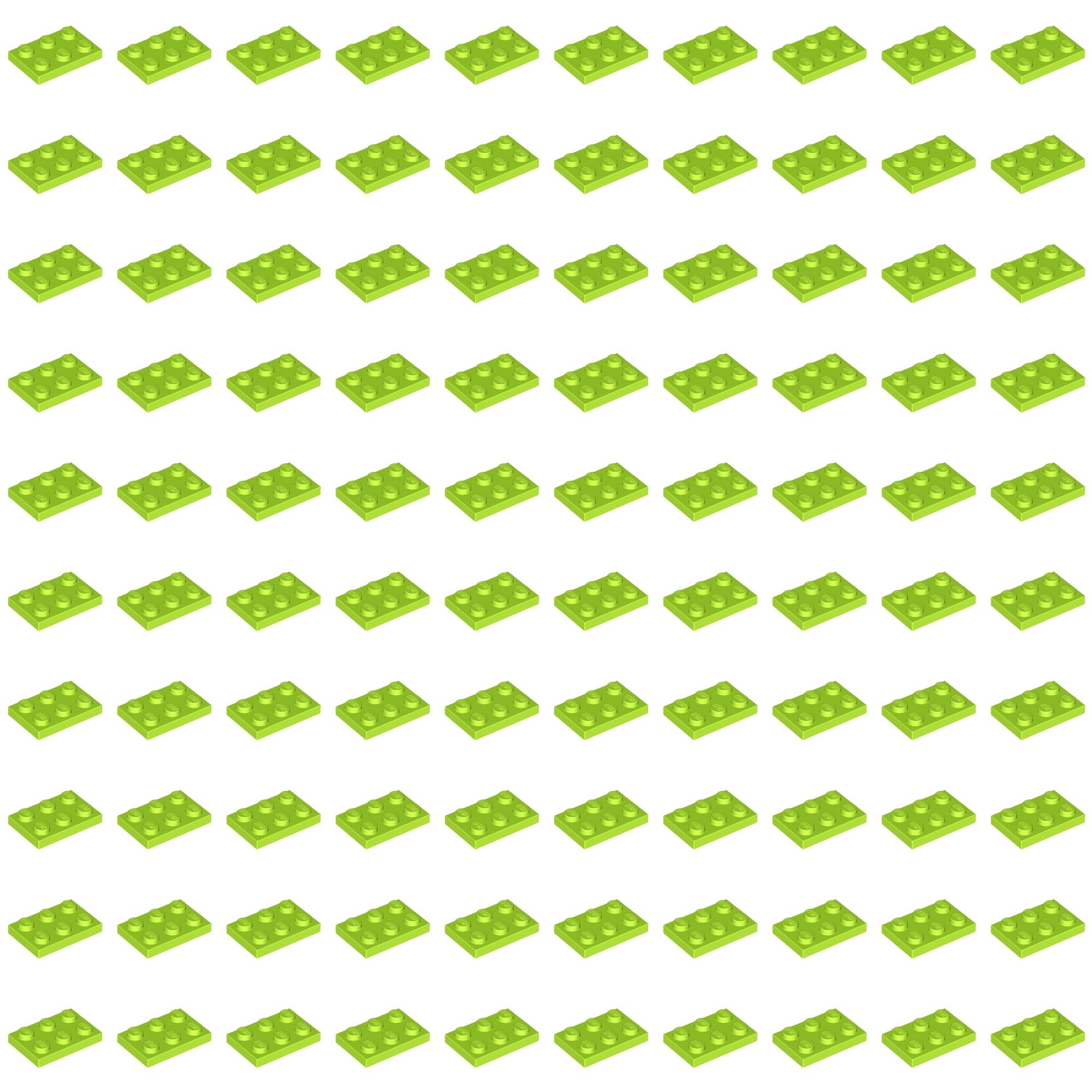 LEGO Brick Plate 2 x 3, Part 3021 (Lime, 10, Bricks)