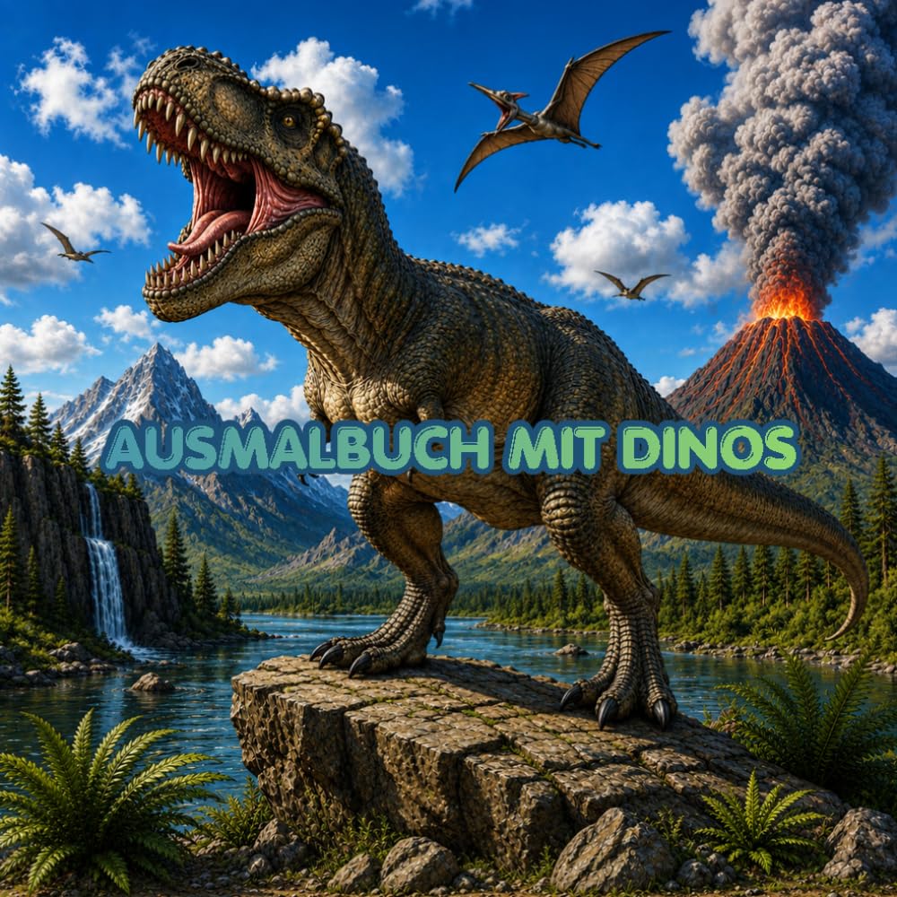 Ausmalbuch mit Dinos, Dino Ausmalbuch: Das große Dino Ausmalbuch, perfekte Geschenkidee für Dino - Fans, Kreativer Ausmalspaß