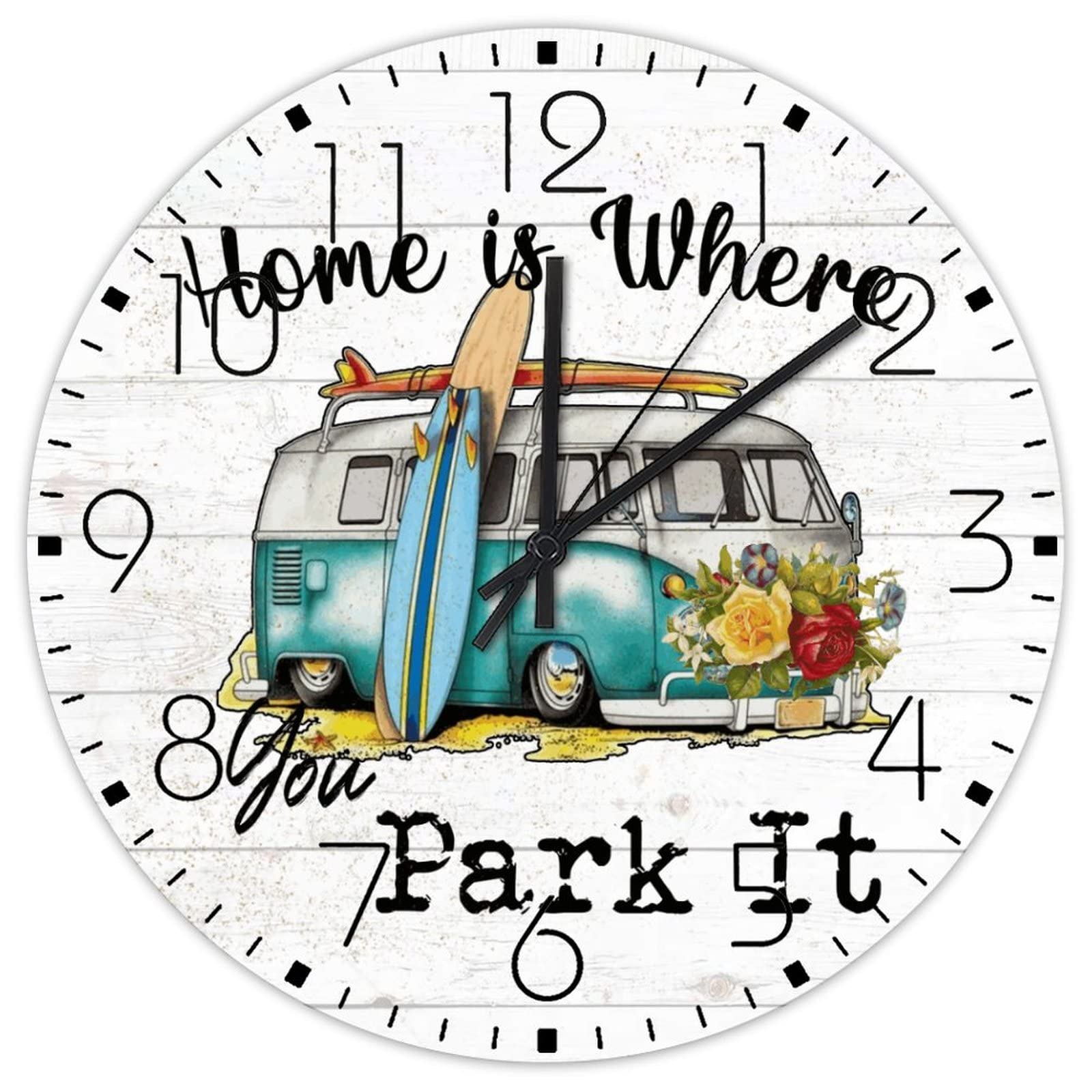 Horloge murale silencieuse en bois de 38 cm style vintage décoratif pour salon