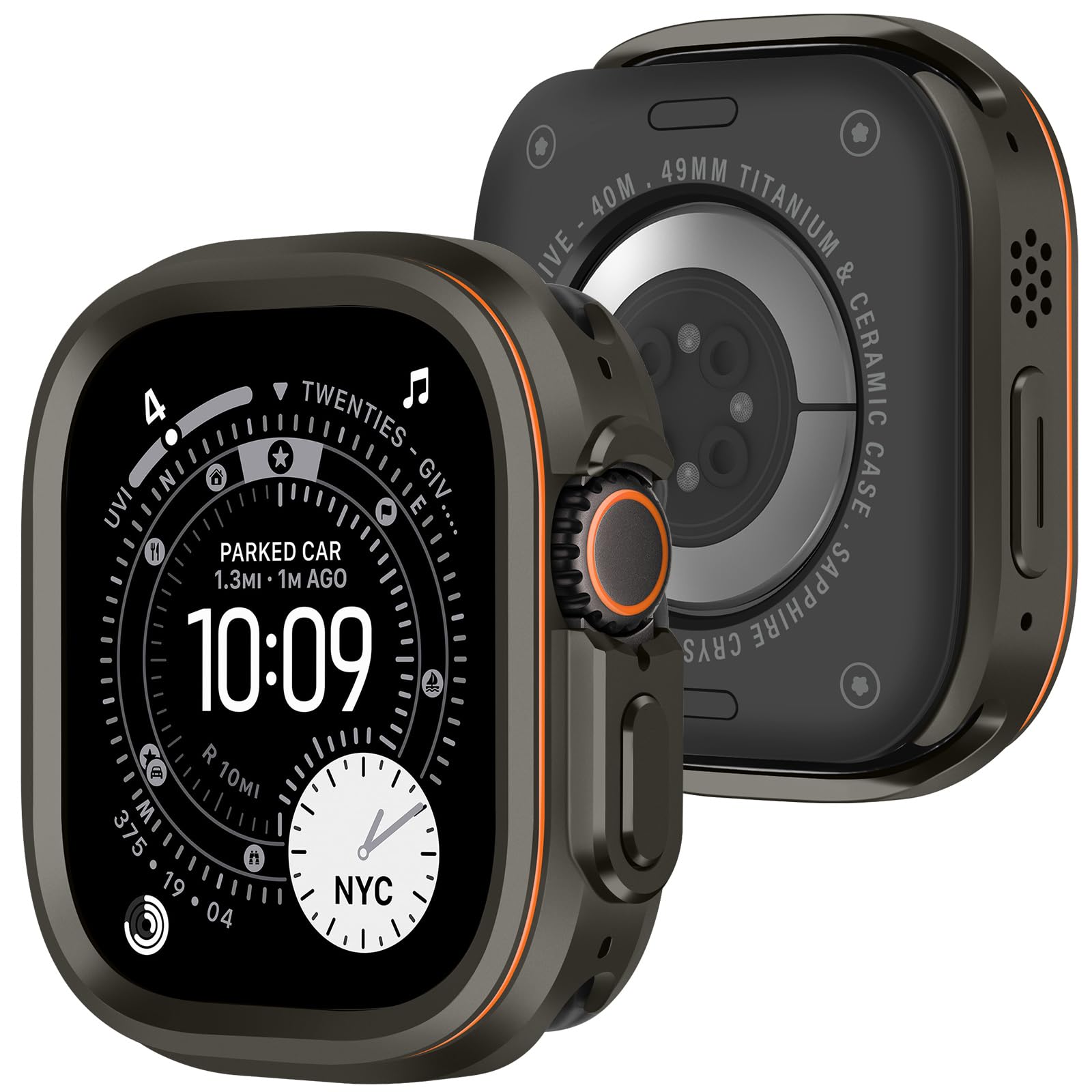 Carcasa iWatch Ultra 49mm antichoque con parachoques robusto y trasera resistente 7