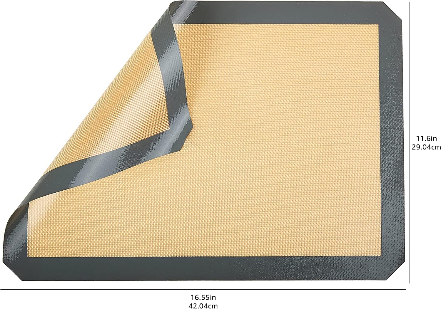 Alfombrillas para hornear sin silicona, paquete de 4, sin BPA, reutilizables de grado alimenticio, alfombrillas profesionales de silicona para sartenes, cuadradas, rectangulares, 16.5 x 11.6 pulgadas