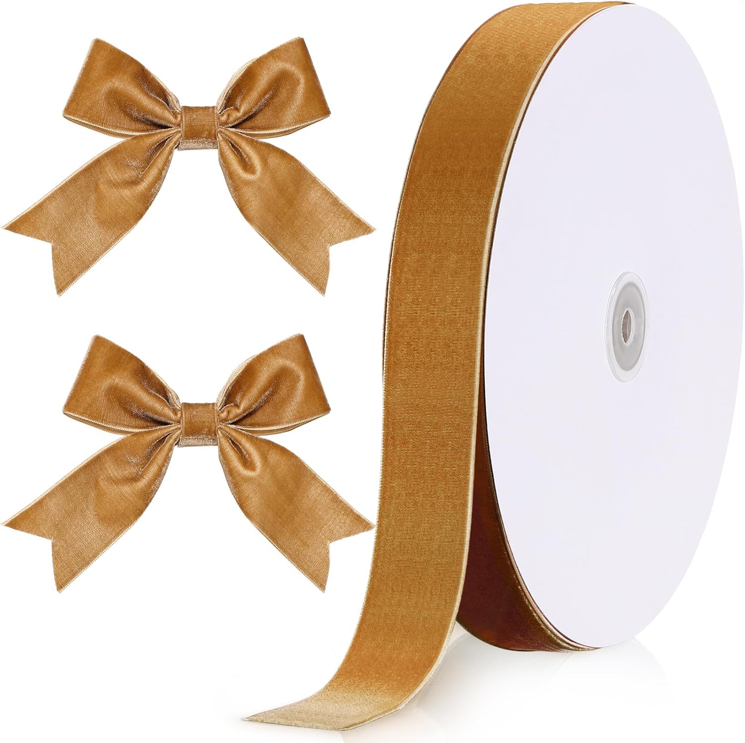 Chuangdi クリスマス ヴィンテージ ベルベット リボン シングルフェイス スプール サテン ベルベット リボン クリスマスリ