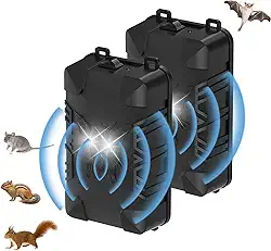 OBEST Pacote com 2 Protetores contra Martas para Carro, Repelente Ultrassônico de Ratos, Repelente de Ratos, Repelente de Martas, Carro Ultrassônico a Bateria, Repelente de Martas para Sótão
