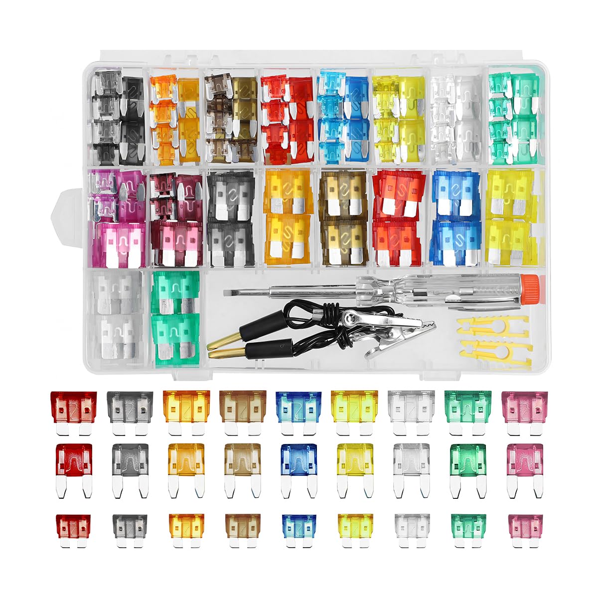 Mandark 306PCS Car Fuses Assortment Kit, Mixed Vehicle Blade Fuses - Standard & Mini & Low Profile Mini Fuse (2A 5A 7.5A 10A 15A 20A 25A 30A 35A),Replacement Accessories for RV, Truck, Auto